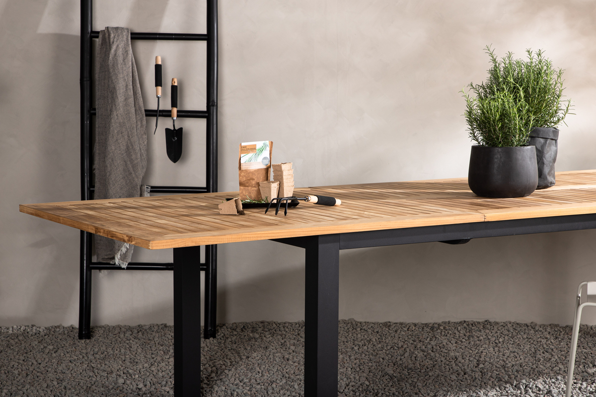 Eettafel 'Pinntorp' 224x100 cm - Zwart