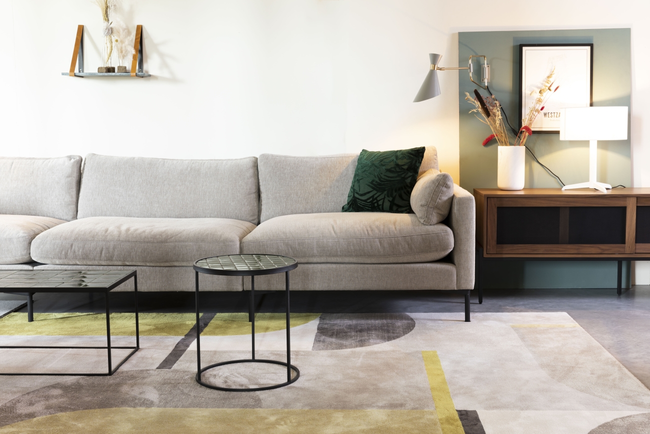 Vloerkleed 'Hilton' 200x290cm - Grijs/Geel
