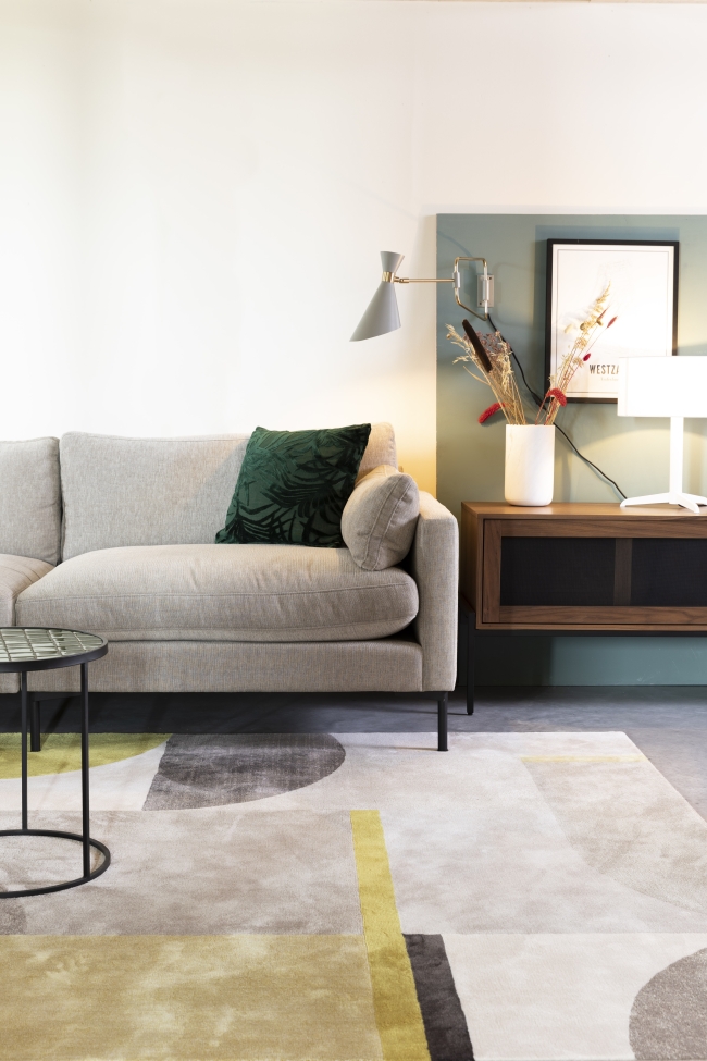 Vloerkleed 'Hilton' 200x290cm - Grijs/Geel