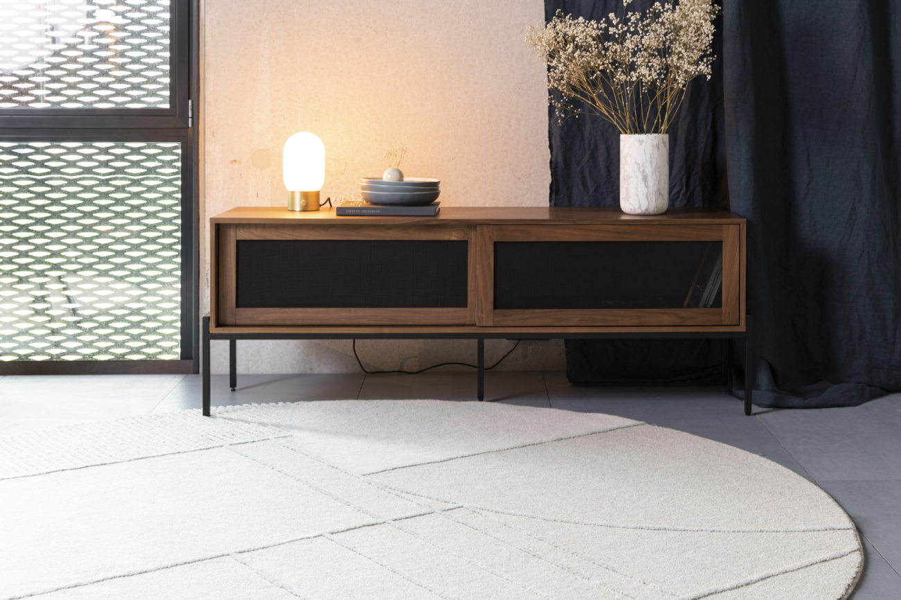 Vloerkleed 'Bliss' Rond 240cm - Grijs/Blauw