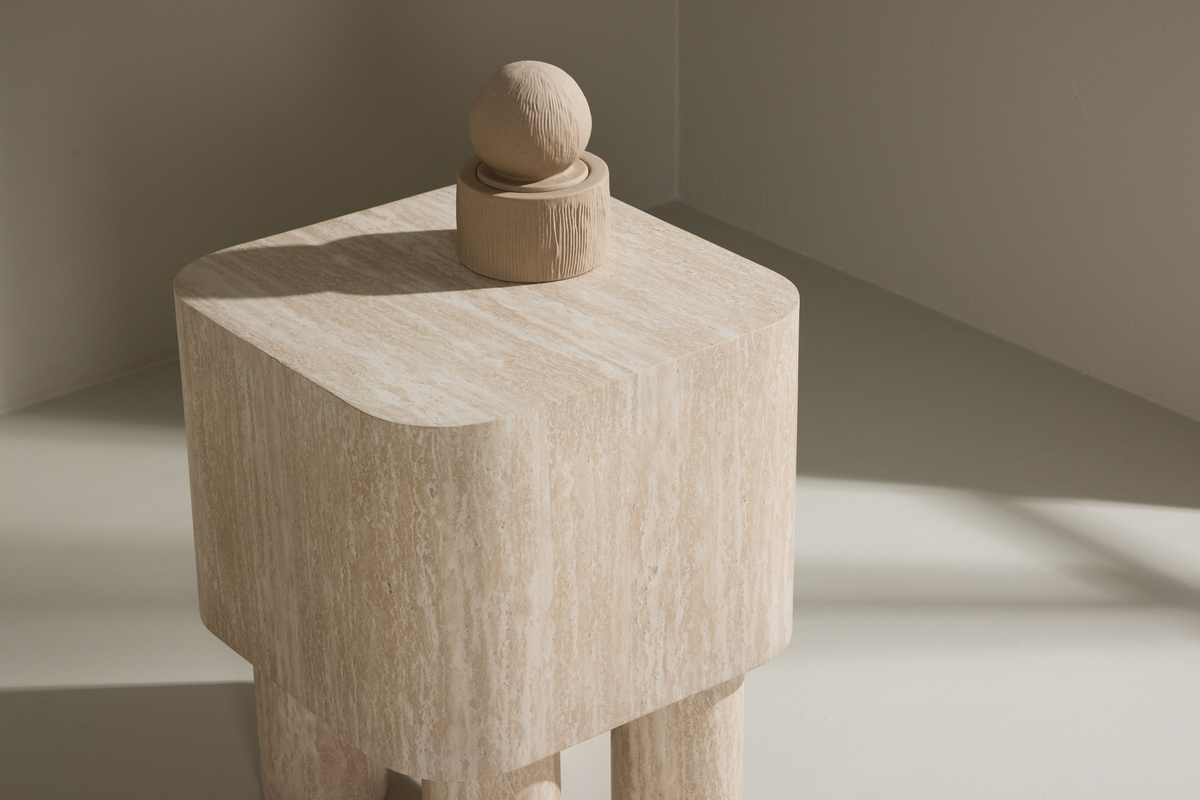 Bijzettafel 'Tusa' 40x40cm - Beige
