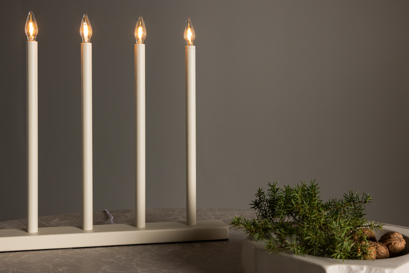 Adventskandelaar 'Åre' - Beige