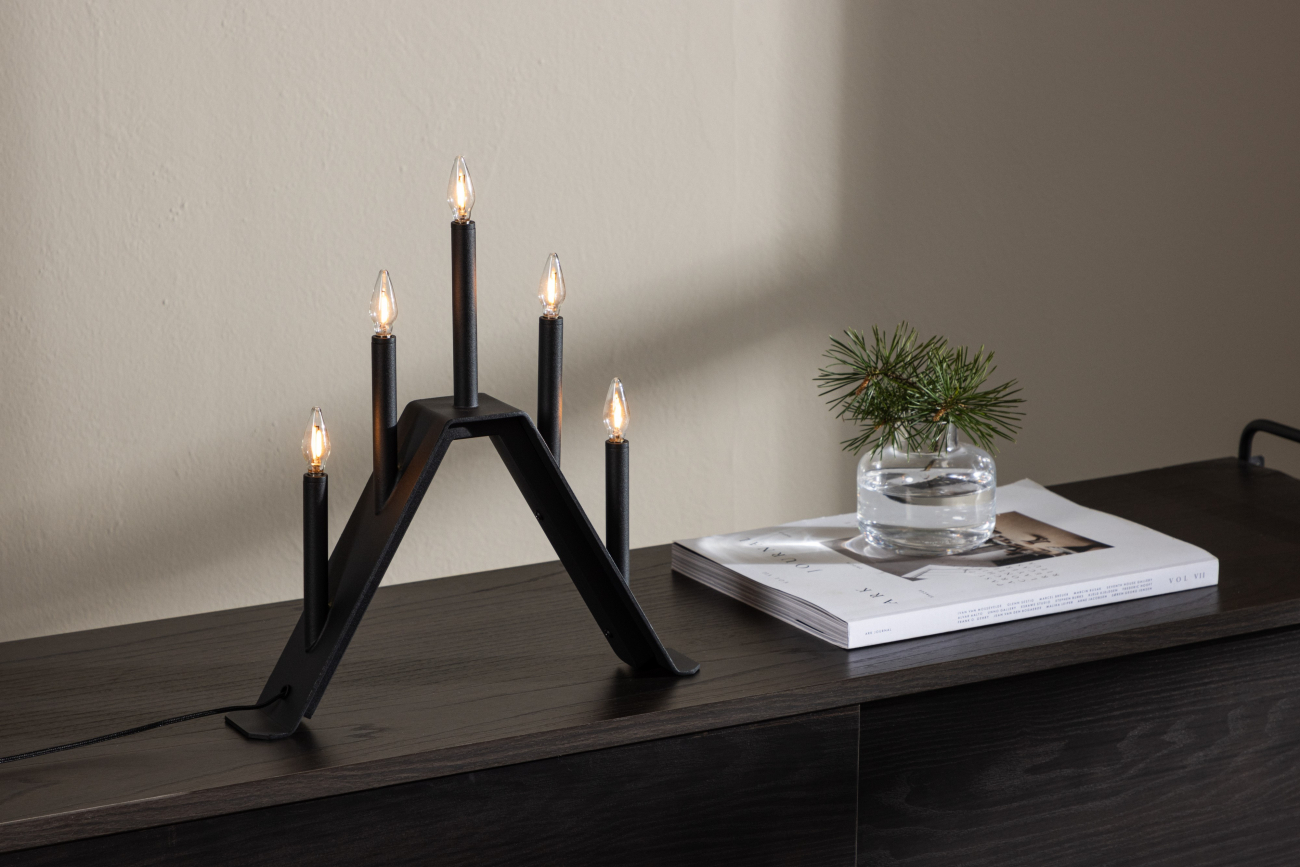 Adventskandelaar 'Norrlund' - Zwart