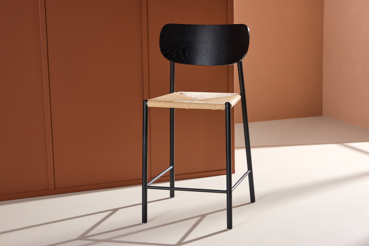 Barkruk 'Polly' - Zwart/Beige