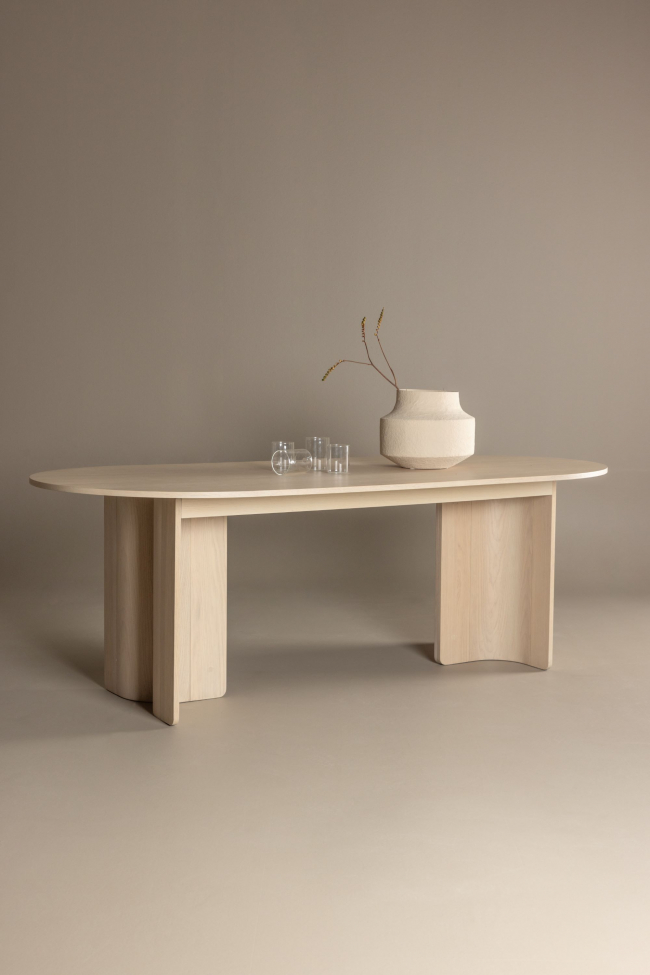 Eettafel 'Tranemo' Ovaal 220x100x75cm - Wit