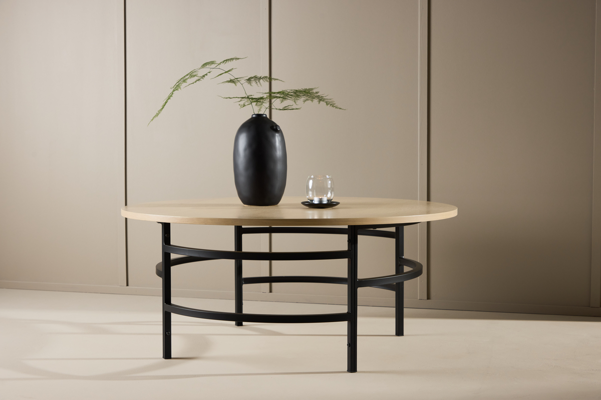 Salontafel 'Copenhagen' 100x43cm - Witgepigmenteerd/Zwart
