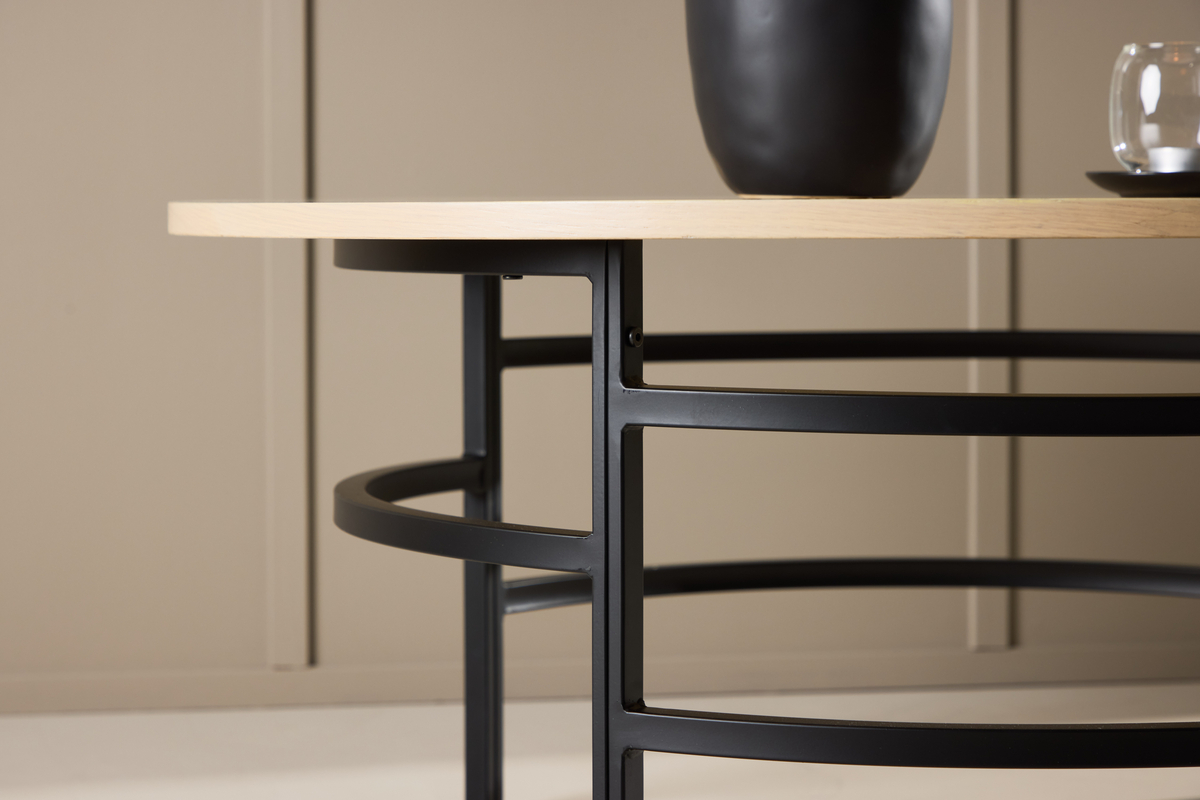 Salontafel 'Copenhagen' 100x43cm - Witgepigmenteerd/Zwart