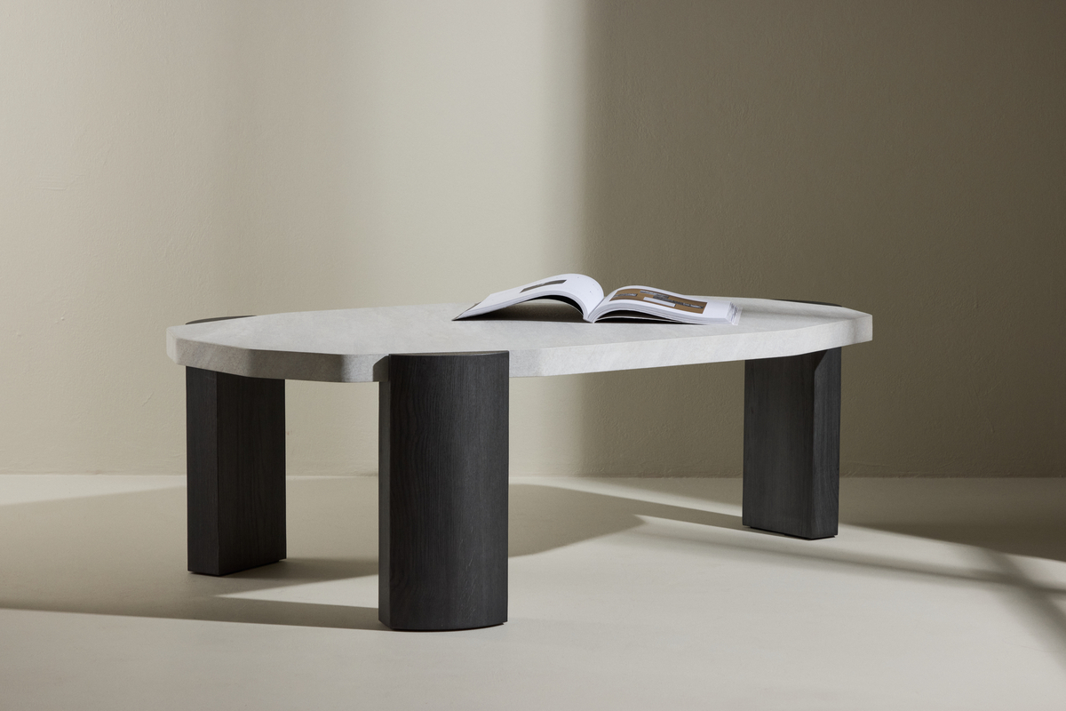 Salontafel 'Kres' 125x71cm - Beige/Zwart