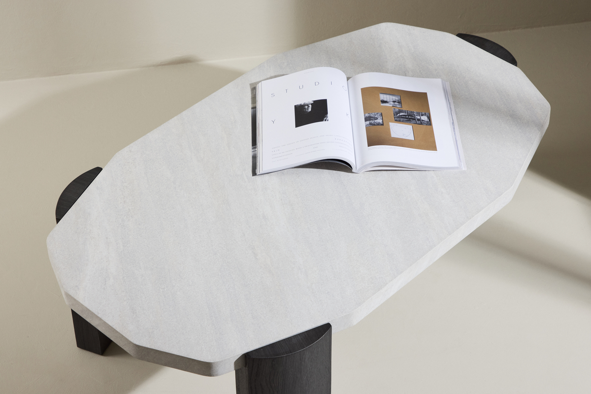 Salontafel 'Kres' 125x71cm - Beige/Zwart