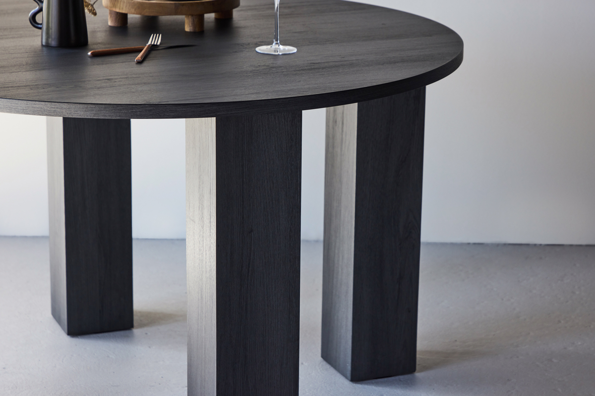 Eettafel 'Nornhem' Rond 120cm - Zwart