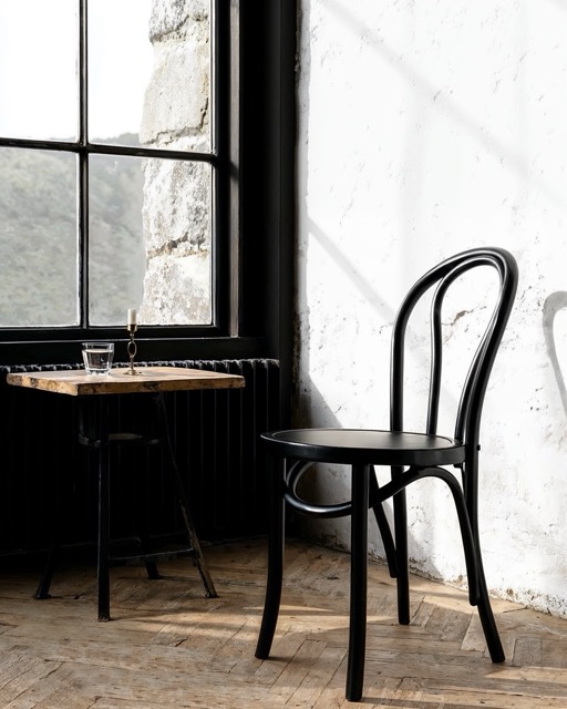 Stoel 'Bistro' - Hout/Zwart
