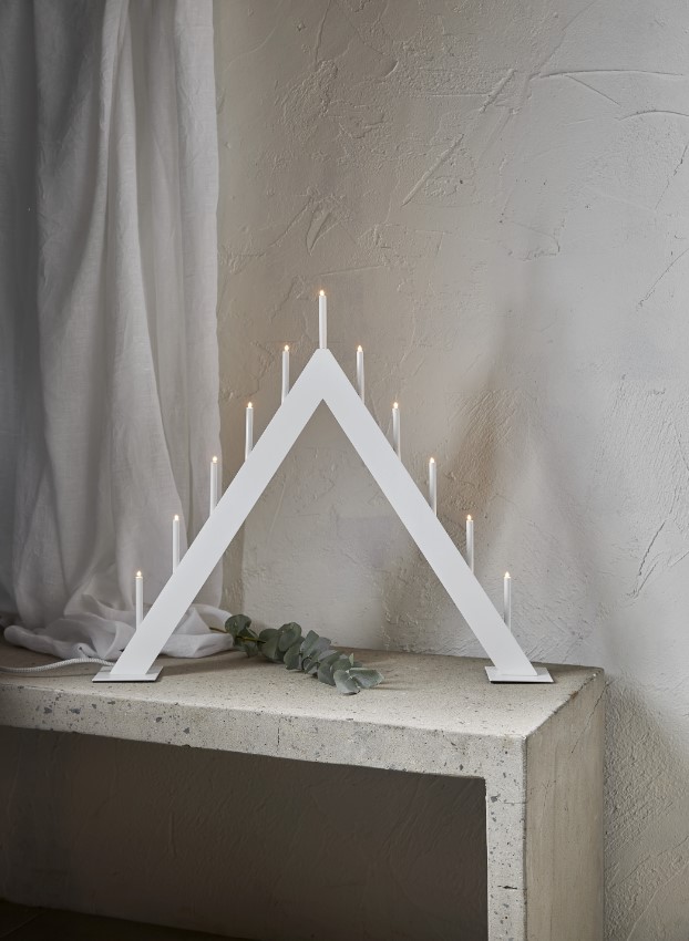 Adventskandelaar 'Buzz' 50cm - Wit