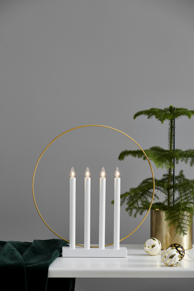Adventskandelaar 'Glory' - Wit/Goud