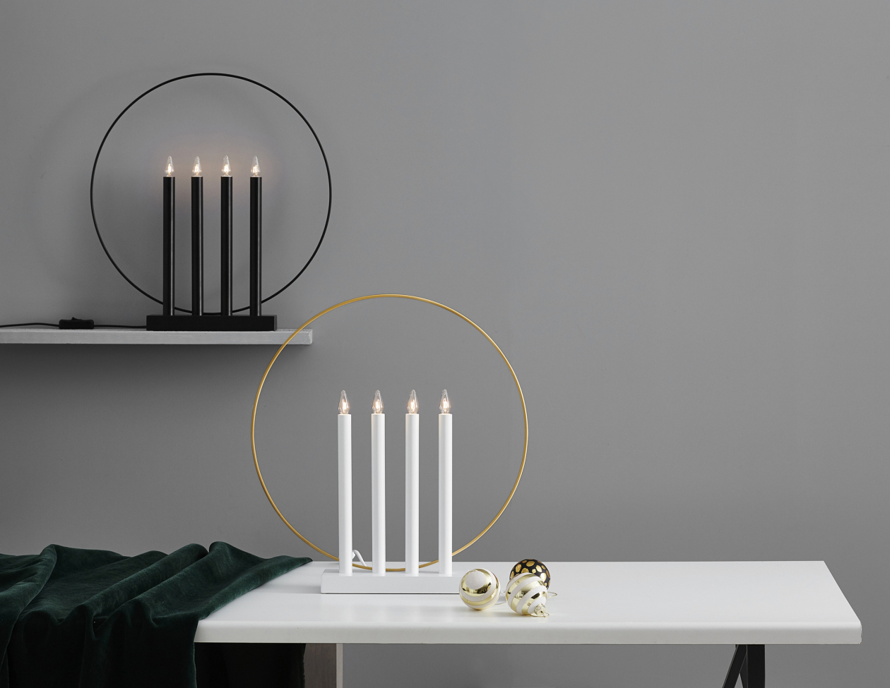 Adventskandelaar 'Glory' - Wit/Goud