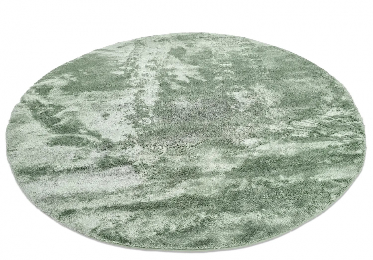 Ronde tapijt 'Aranga Super Soft Fur' 120cm - Groen