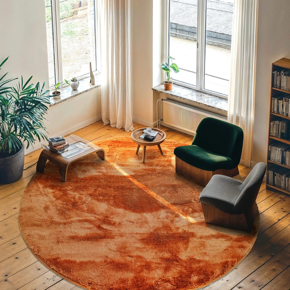 Ronde tapijt 'Aranga Super Soft' 200cm - Oranje