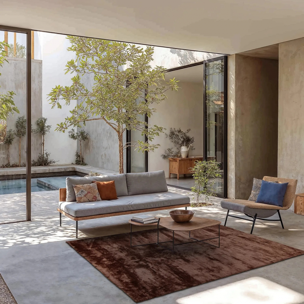 Vloerkleed 'Aranga Super Soft' 60x120cm - Donkerbruin