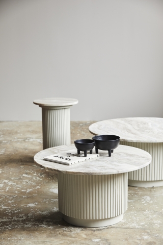 Bijzettafel 'Erie' Rond 40cm - Wit Marmer