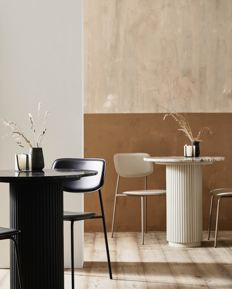 Cafétafel 'Erie' - Zwart/Marmel