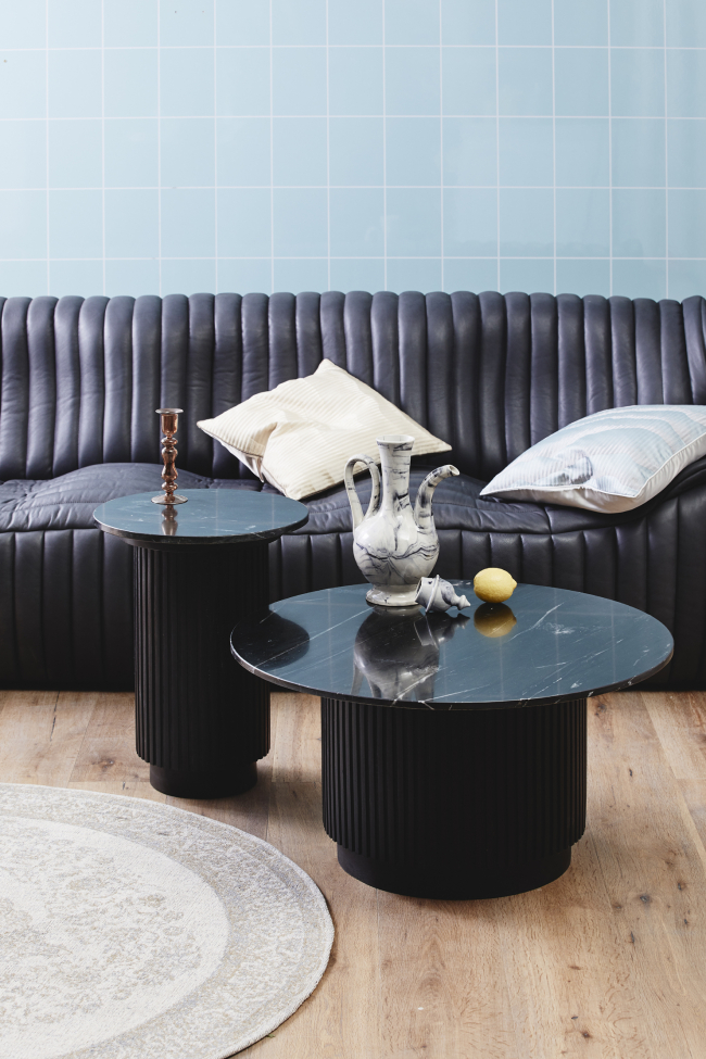 Eettafel 'Erie' Rond 140cm - Zwart Marmer