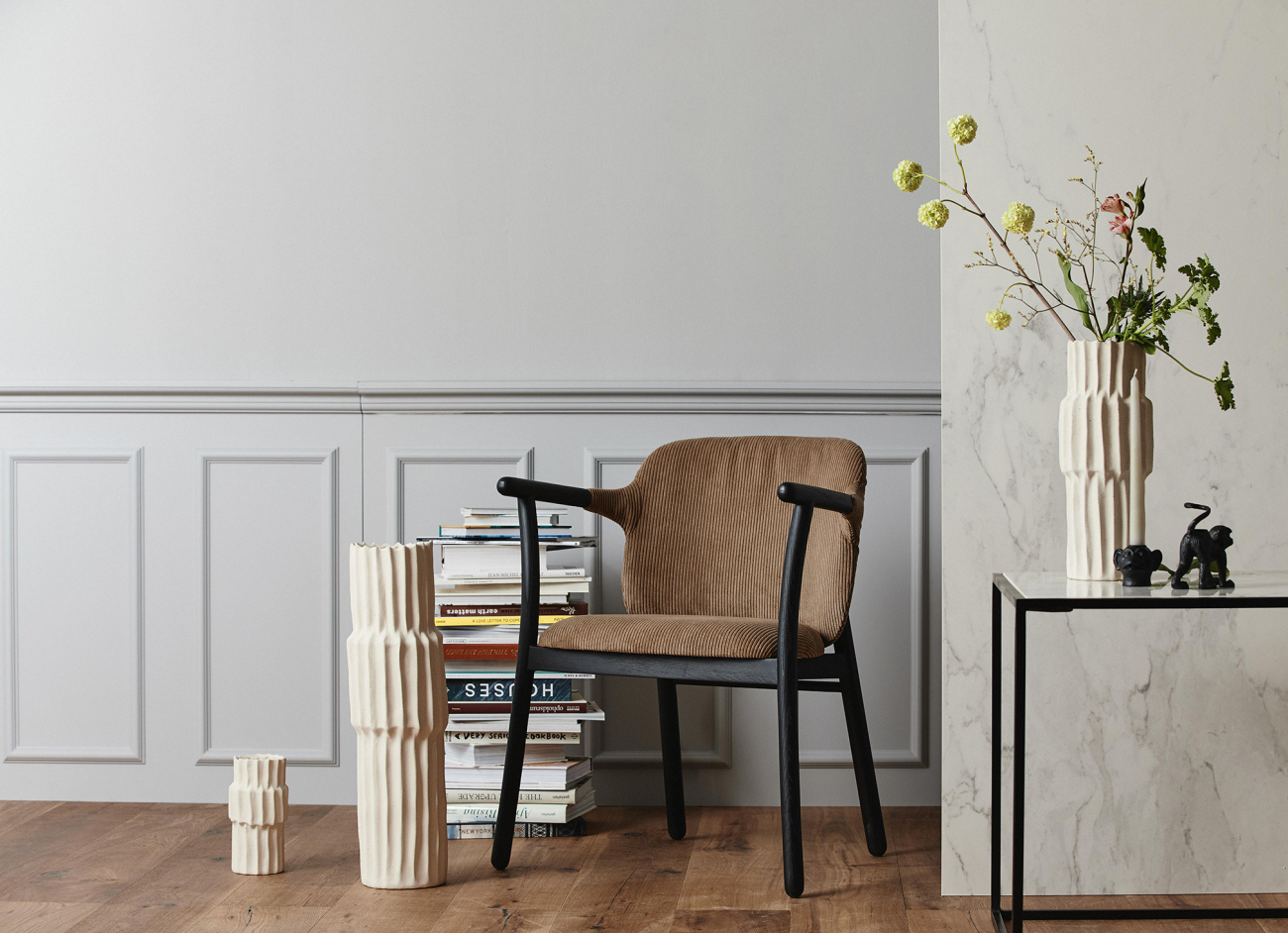 Stoel 'Esrum' - Zwart/Beige