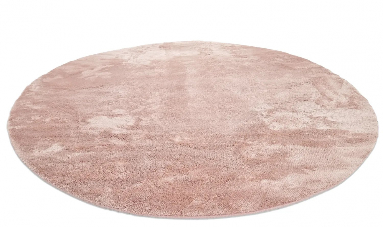 Ronde tapijt 'Aranga Super Soft Fur' 120cm - Roze