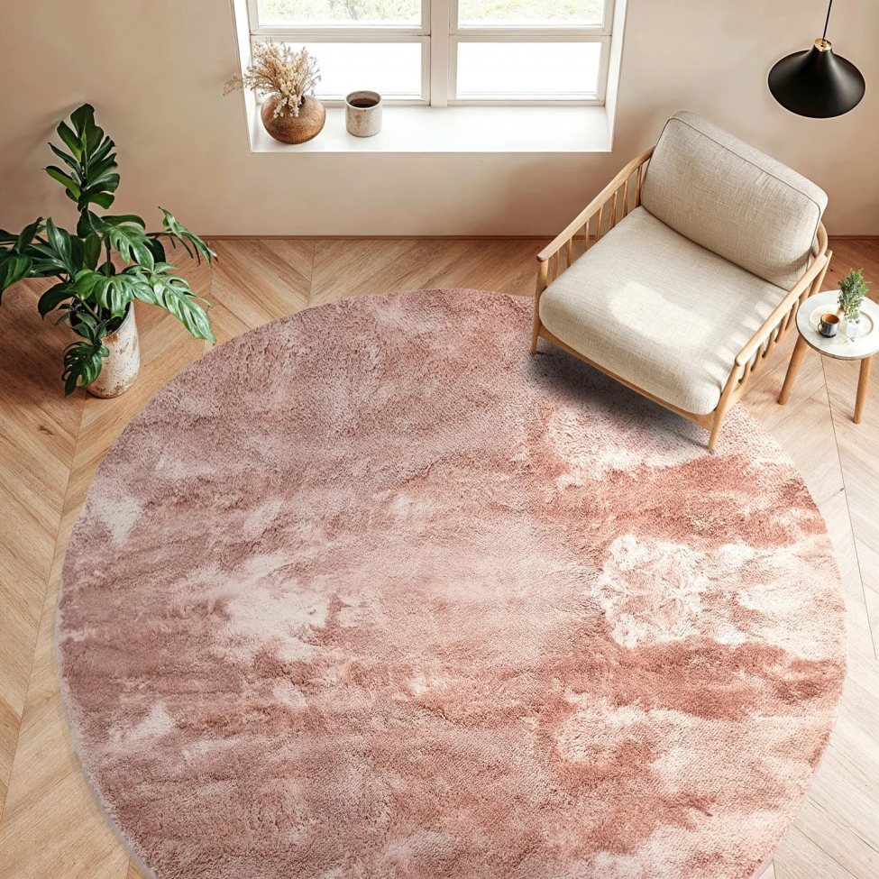 Ronde tapijt 'Aranga Super Soft Fur' 160cm - Roze