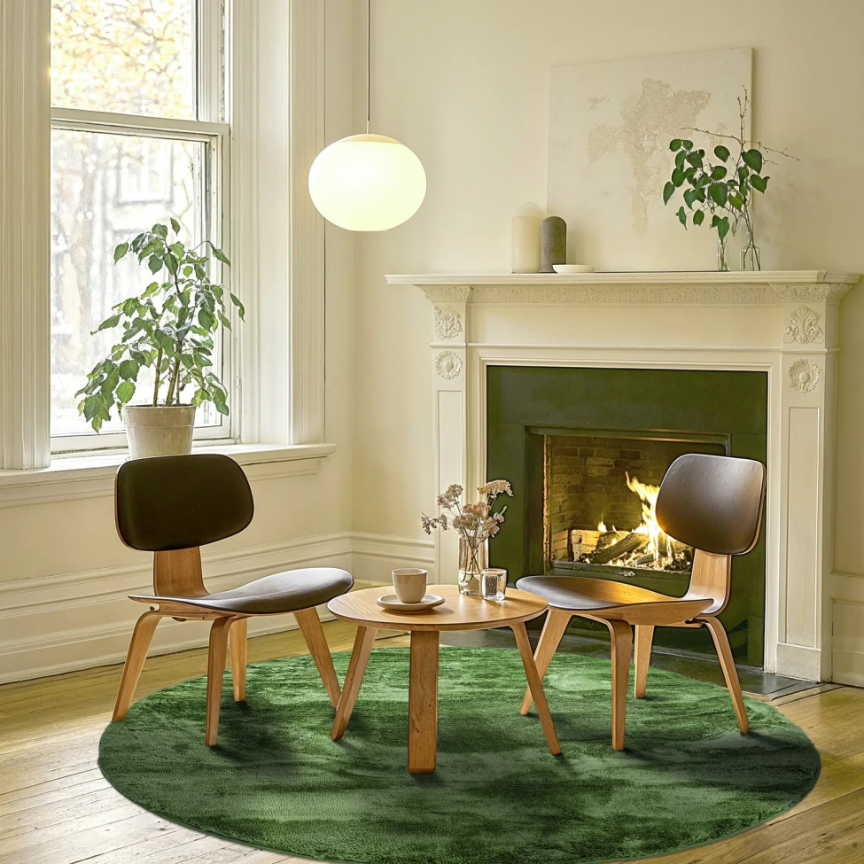 Ronde tapijt 'Aranga Super Soft' 120cm - Olijf