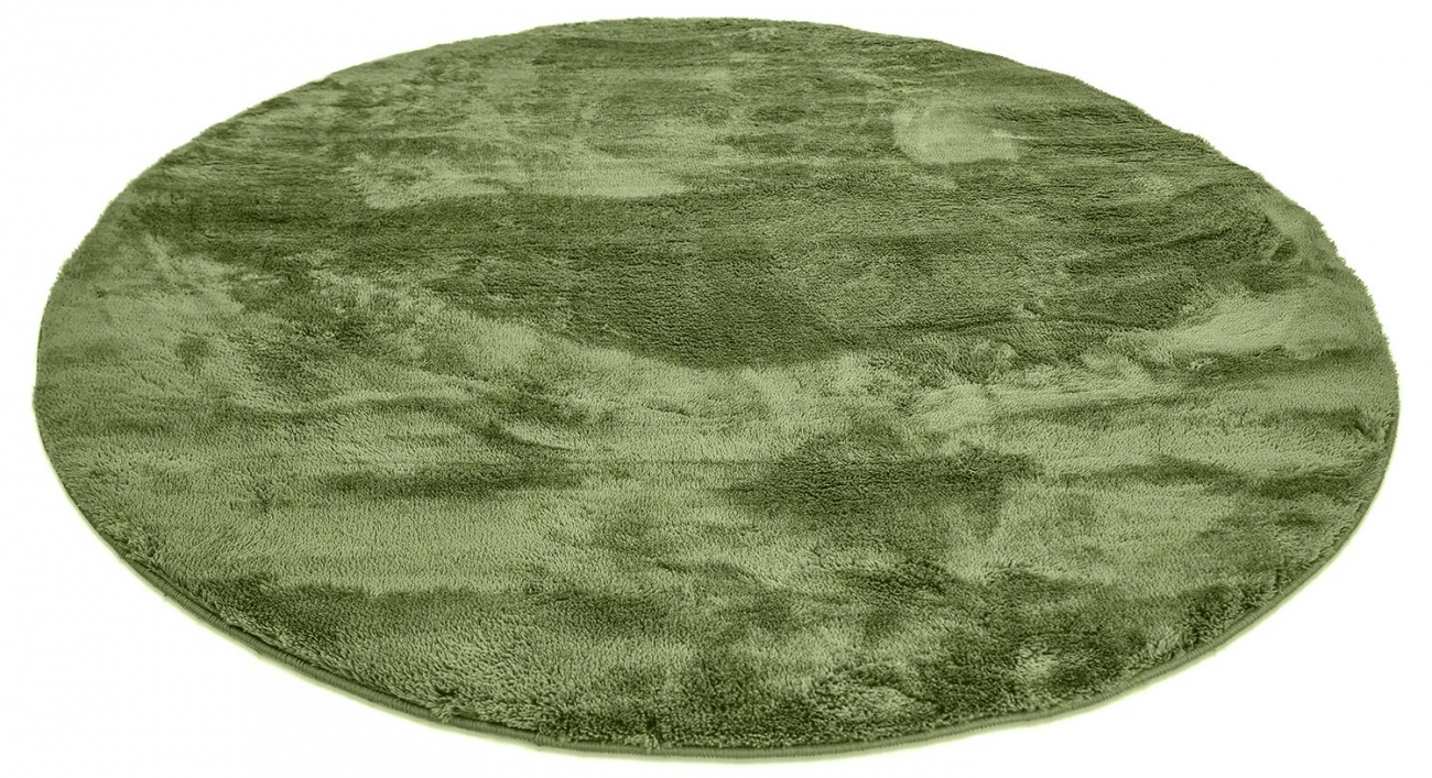 Ronde tapijt 'Aranga Super Soft' 160cm - Olijf