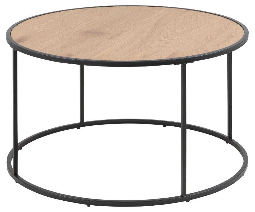 Salontafel 'Hydra' 80cm - Natuurlijk/Zwart