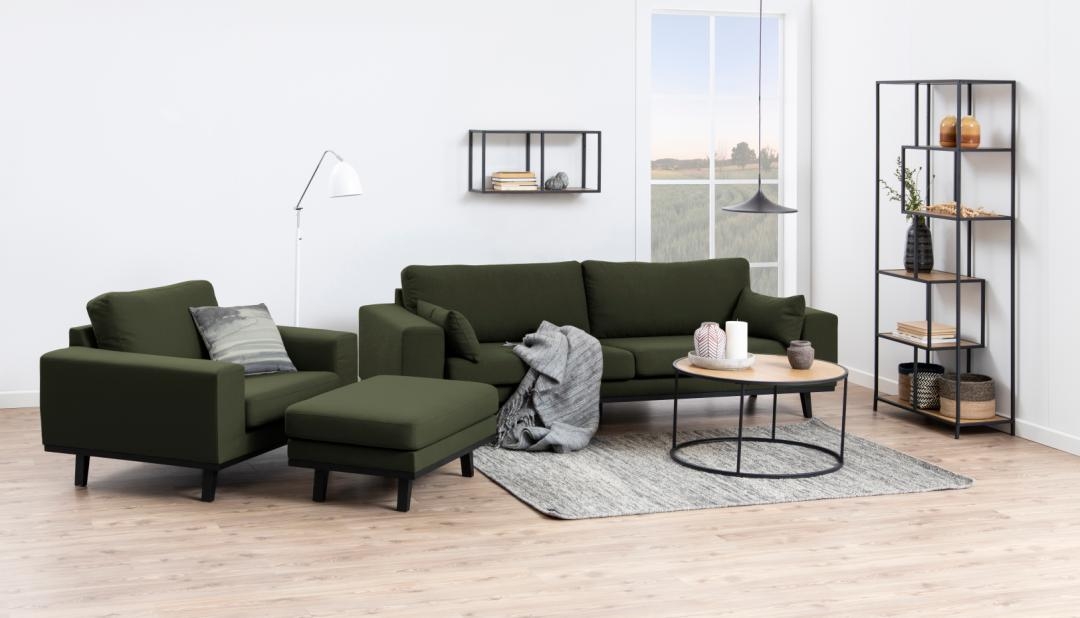 Salontafel 'Hydra' 80cm - Natuurlijk/Zwart