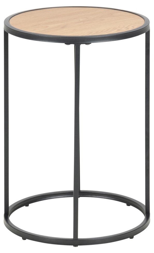 Bijzettafel 'Hydra' 40cm - Natuurlijk/Zwart