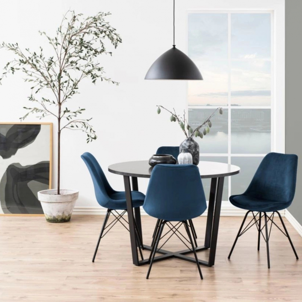 Stoel 'Eris' - Blauw/Zwart