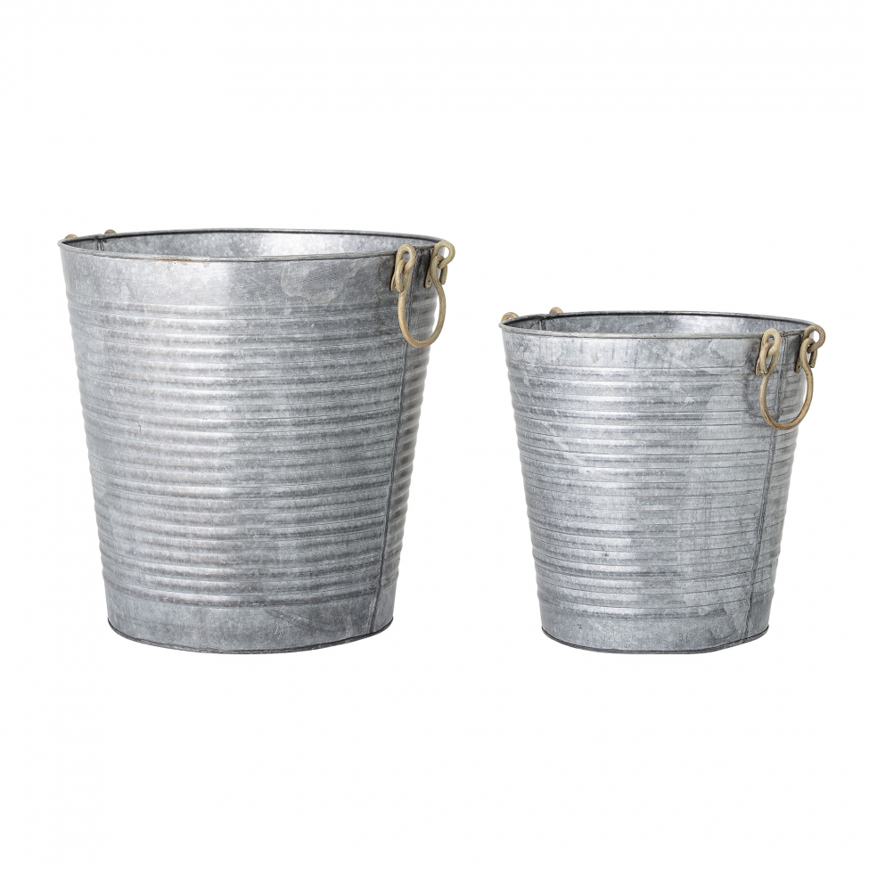 2-pack Potten 'Evar' - Metaal/Messing