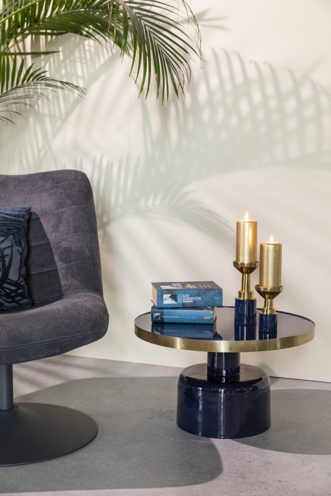 Kaarsenhouder 'Glam' - Blauw