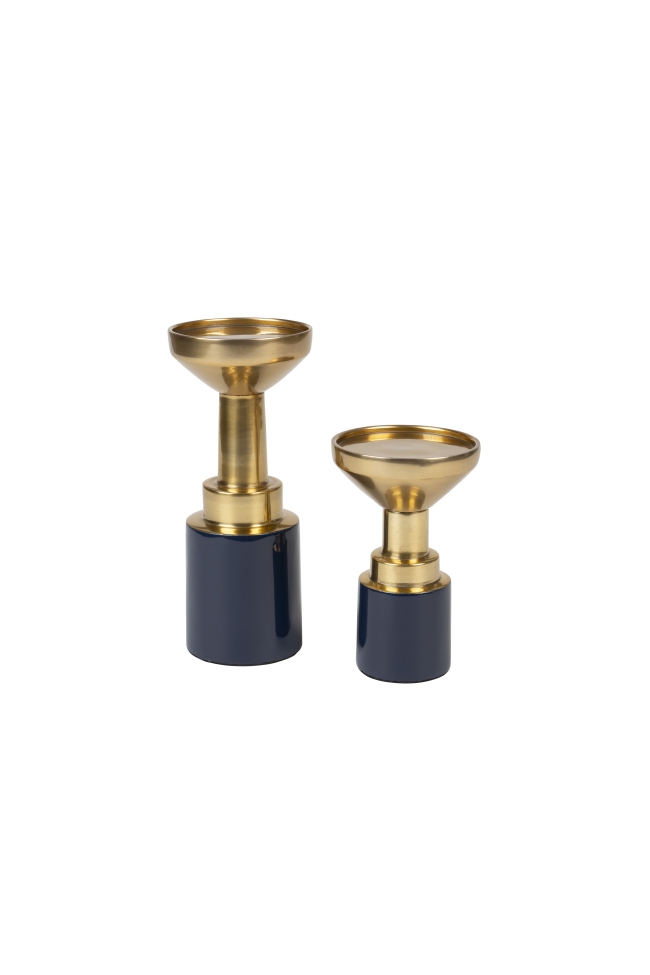 Kaarsenhouder 'Glam' - Blauw