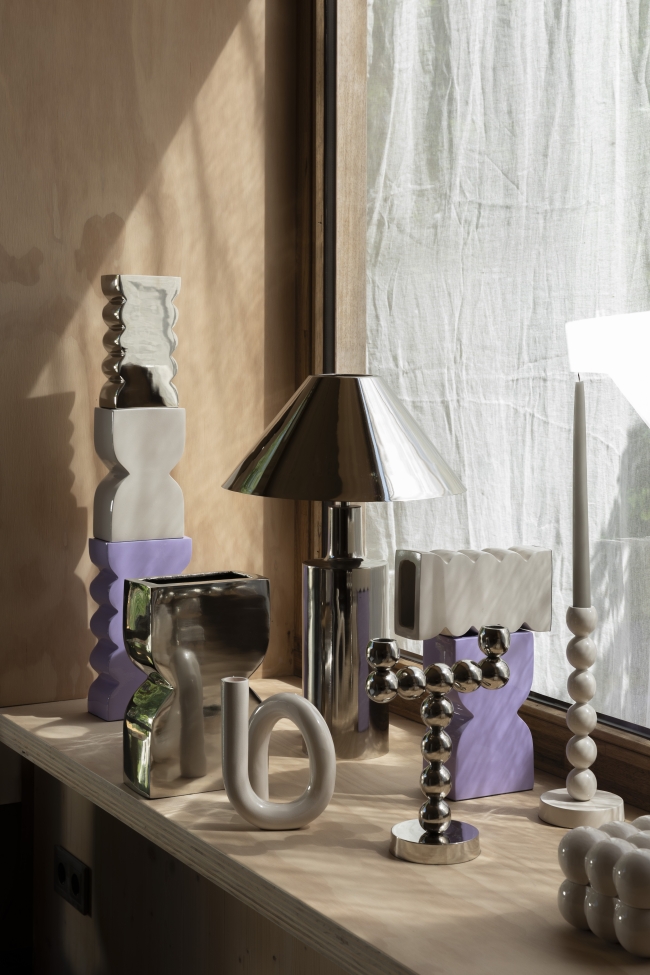 Kaarsenhouder 'Bubbles' - Beige