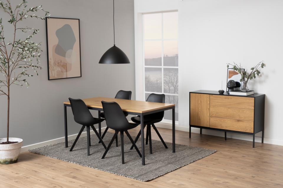 Eettafel 'Porto Cervo' - Zwart/Natuur