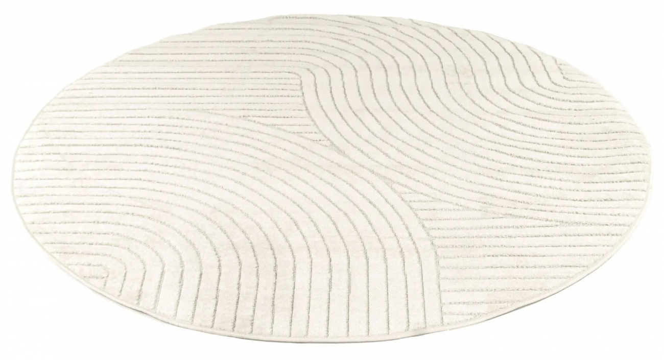 Ronde Tapijt 'Devon' 120cm - Crème