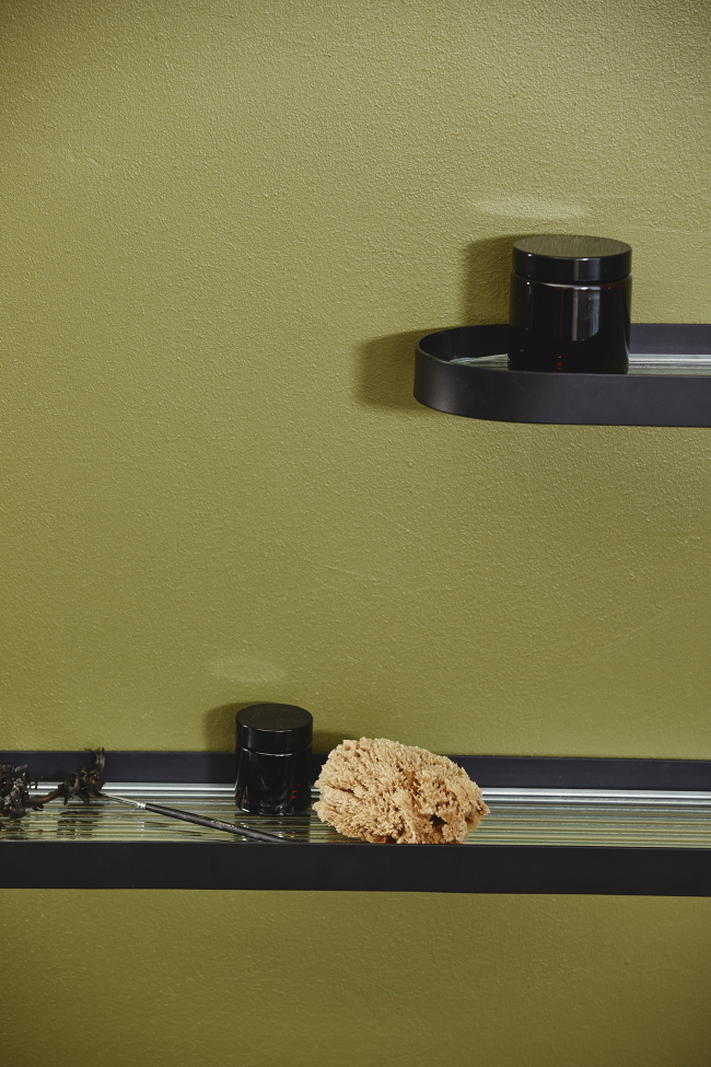 Plank met glas 'SOTRA' S - Zwart