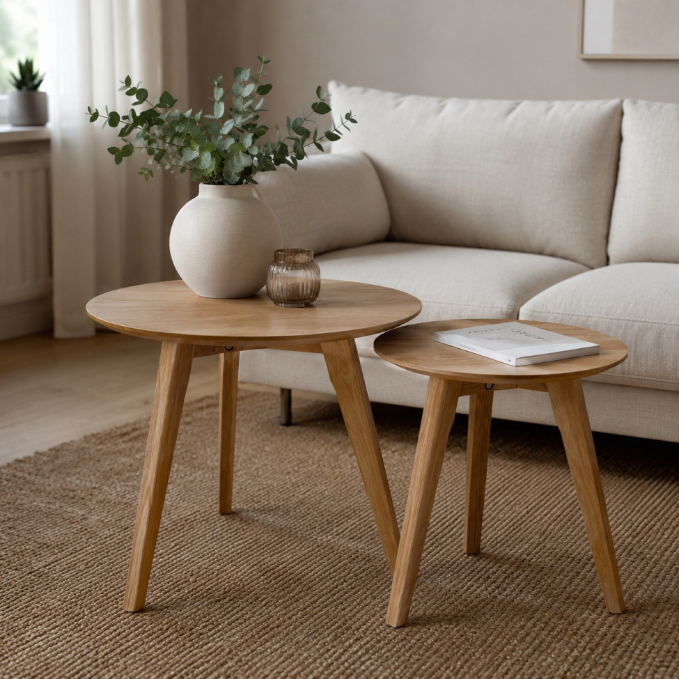 Salontafel Rond 'Nagano' 2 delen - Eik