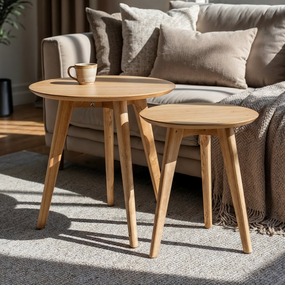 Salontafel Rond 'Nagano' 2 delen - Eik