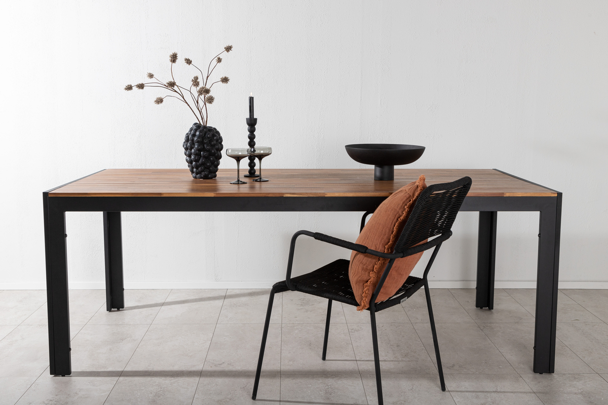 Eettafel 'Birka' 205x90 cm - Zwart