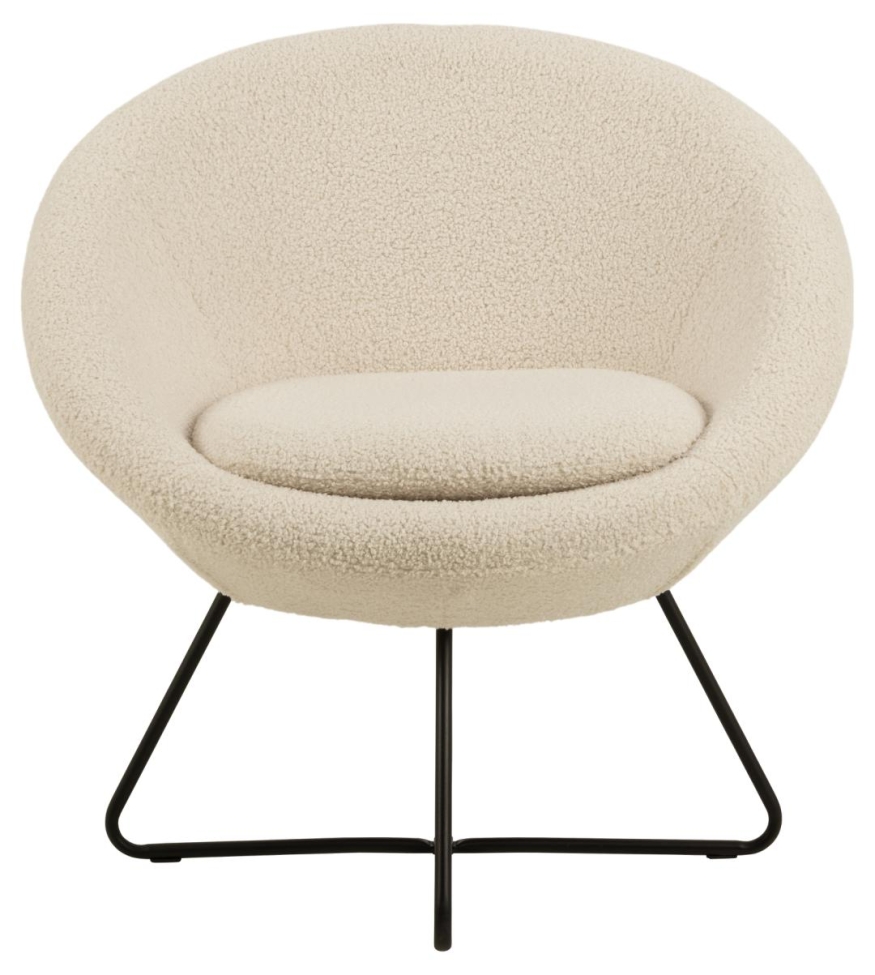 Fauteuil 'Center' - Wit/Natuur