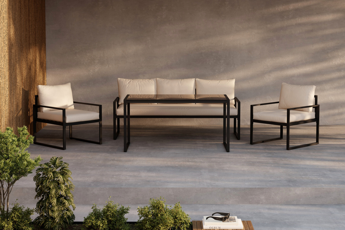 Loungeset 'Vico' - Zwart