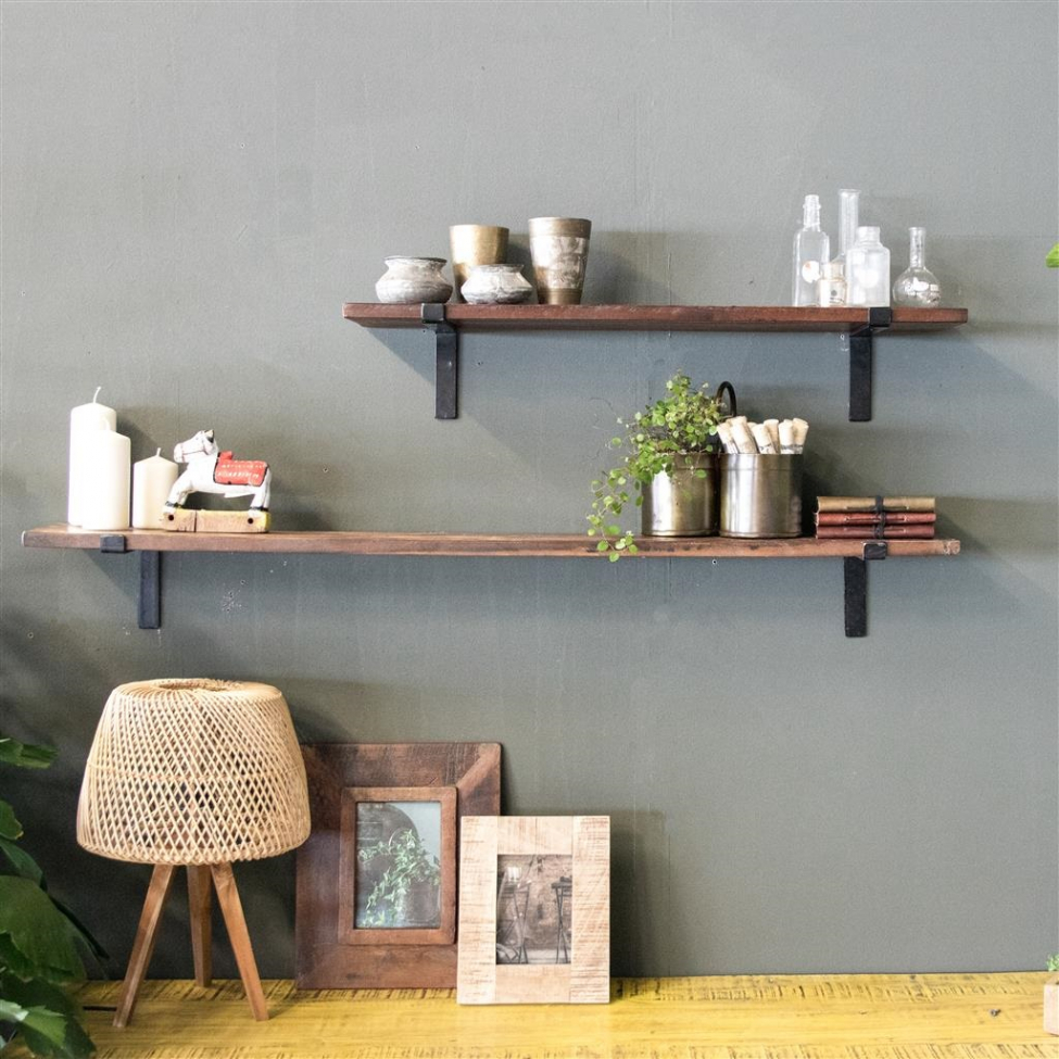 Wandplank 'Factory' 80cm - Natuur