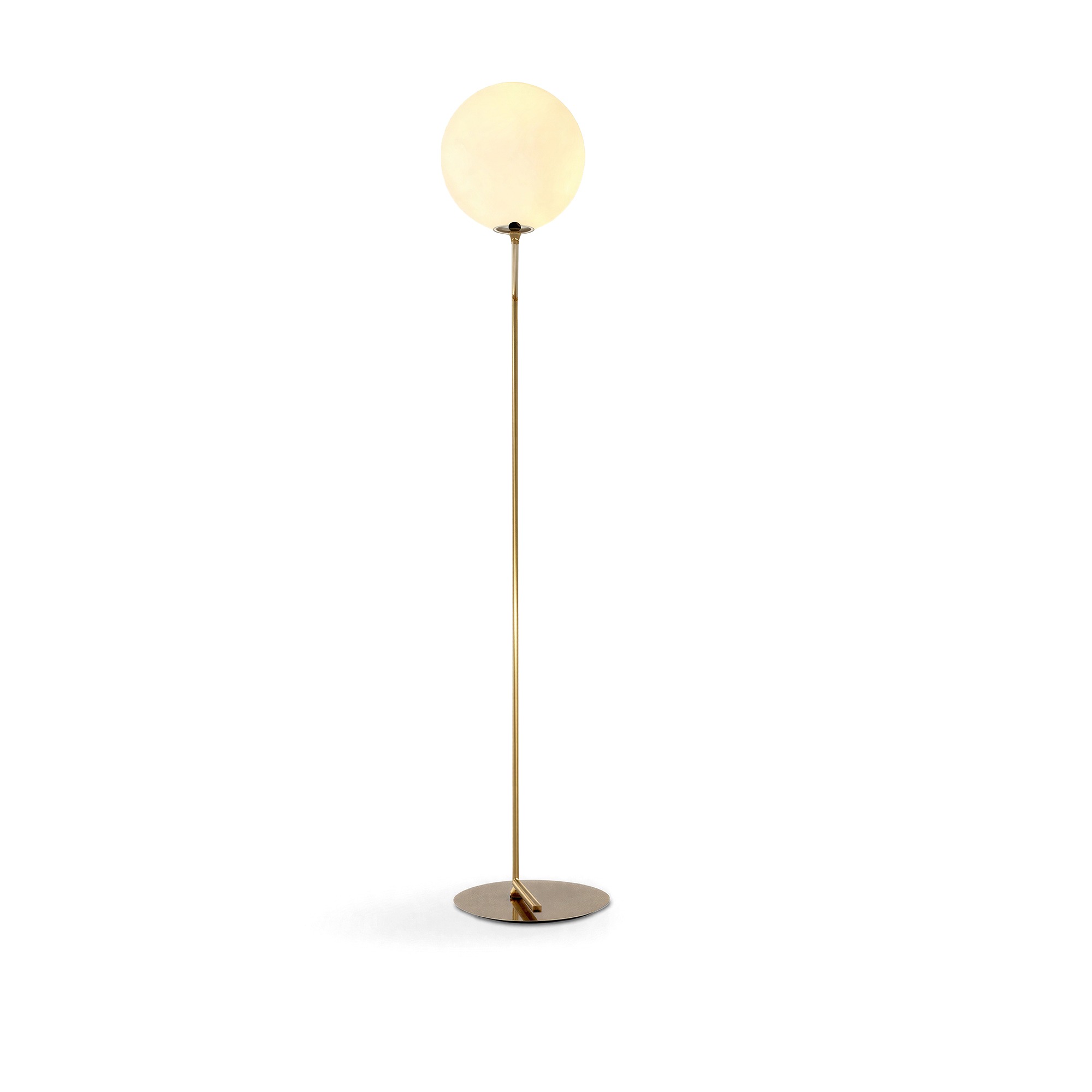 Vloerlamp 'Creme Satin' - Messing