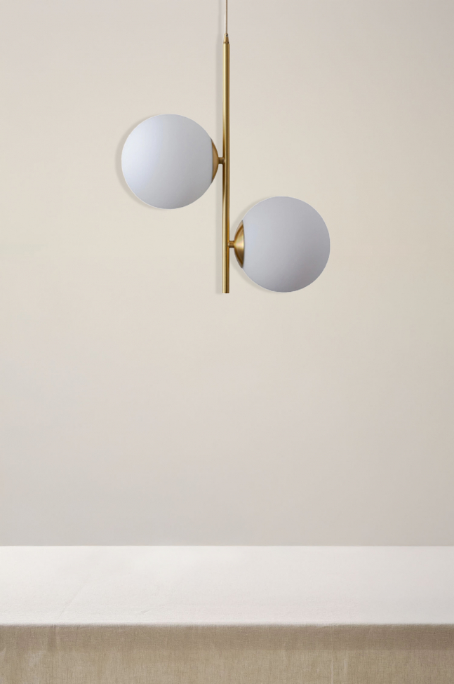 Plafondlamp 'Creme Satin' - Messing