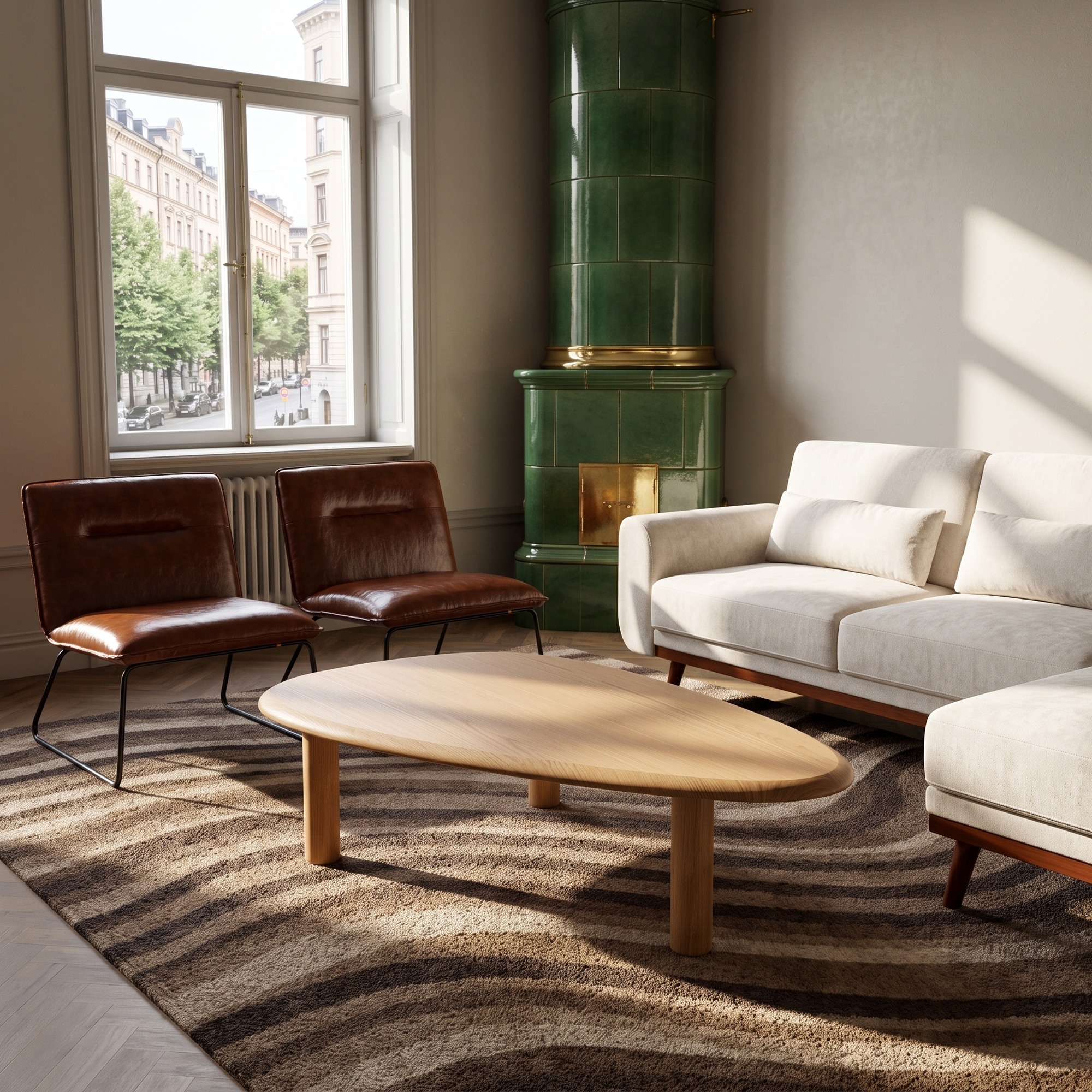 Salontafel 'Uovo' 116.5x73cm - Naturel