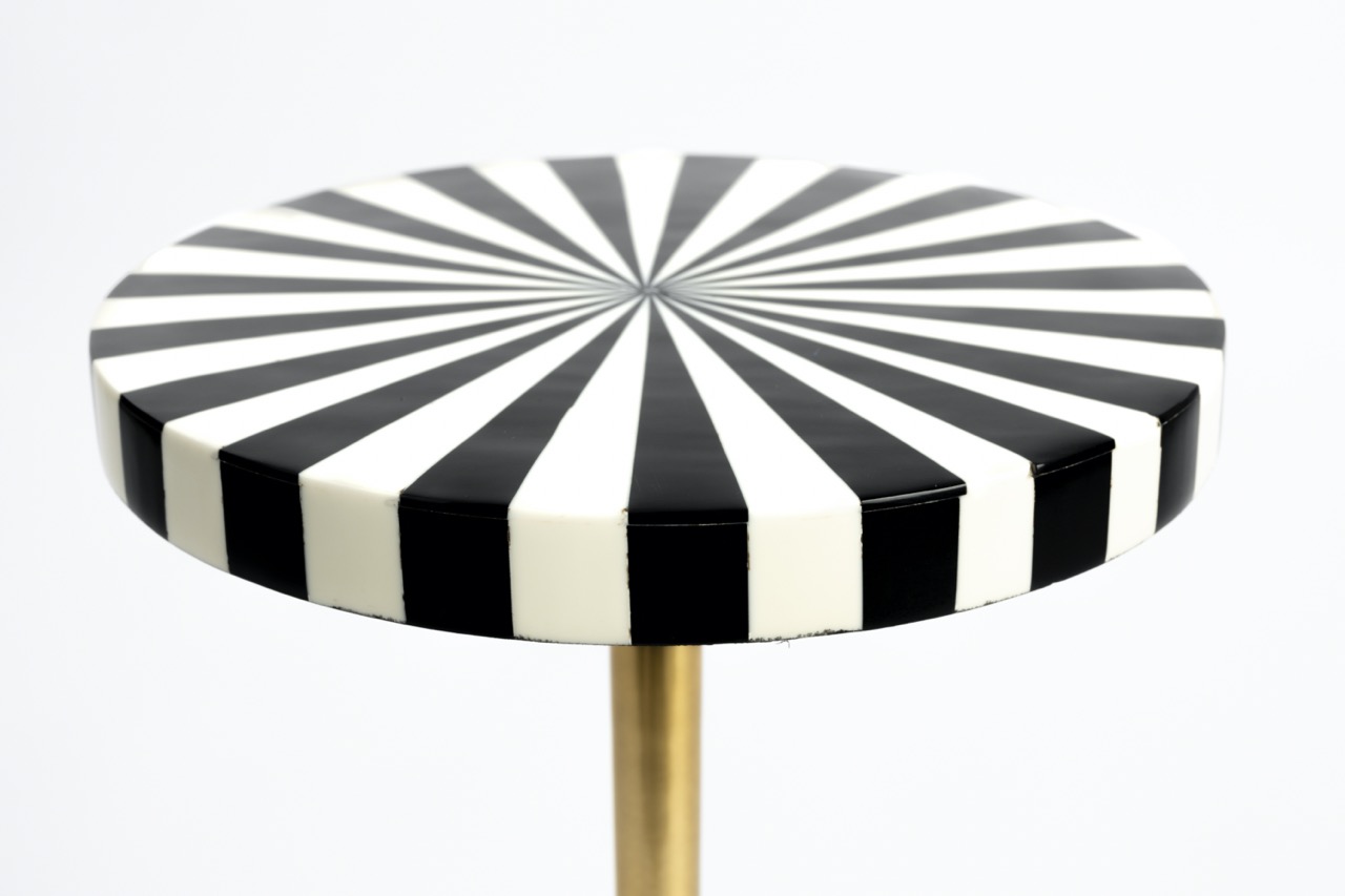 Bijzettafel 'Strike Lucky' - Zwart/Wit